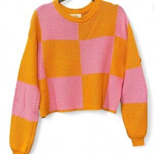 Jessica Simpson Men's Orange and Pink Sweater